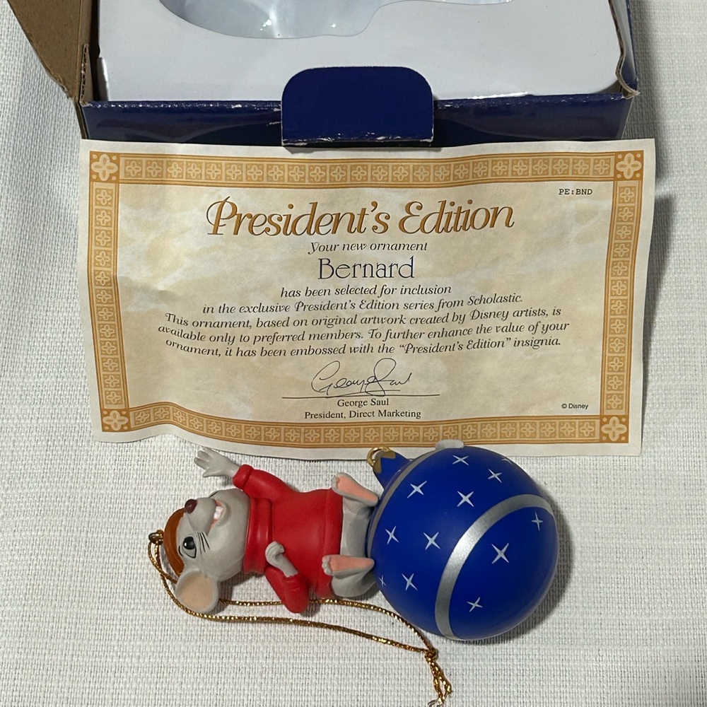 Vintage Disney Bernard Ornament President’s Edition The Rescuers